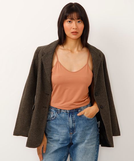 regata alça fina marrom