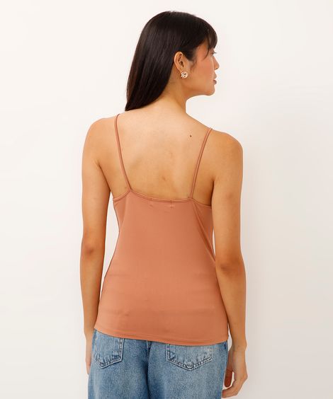 regata alça fina marrom