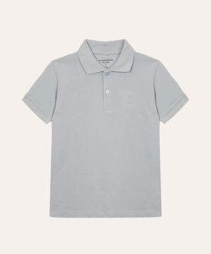 polo de algodão infantil manga curta azul