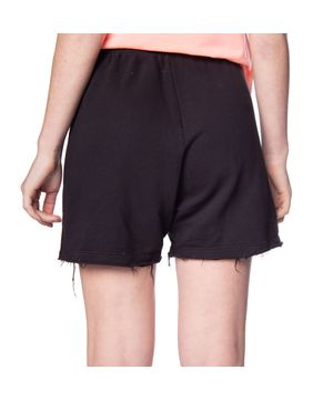 Short Feminino Over Surf Moletom Desfiado Preto