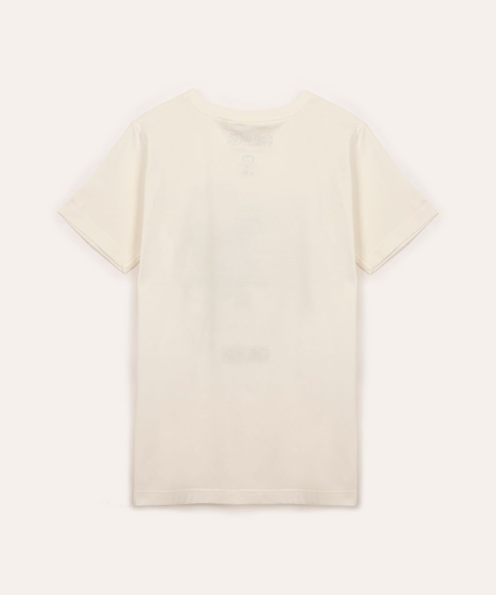 camiseta de algodão infantil one piece off white
