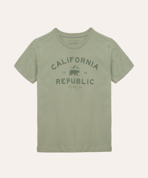 camiseta de algodão infantil califórnia  verde