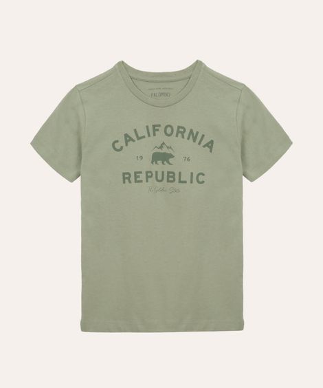 camiseta de algodão infantil califórnia  verde