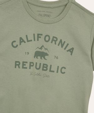 camiseta de algodão infantil califórnia  verde