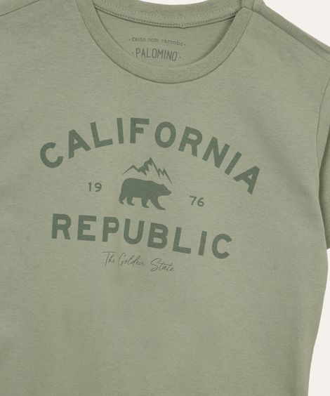 camiseta de algodão infantil califórnia  verde