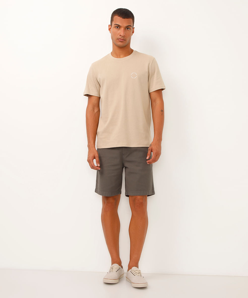 bermuda jogger de sarja cós com elástico verde