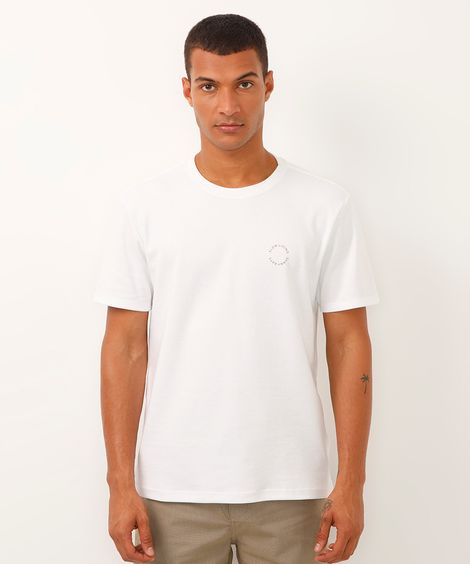 camiseta de algodão manga curta coqueiro off white