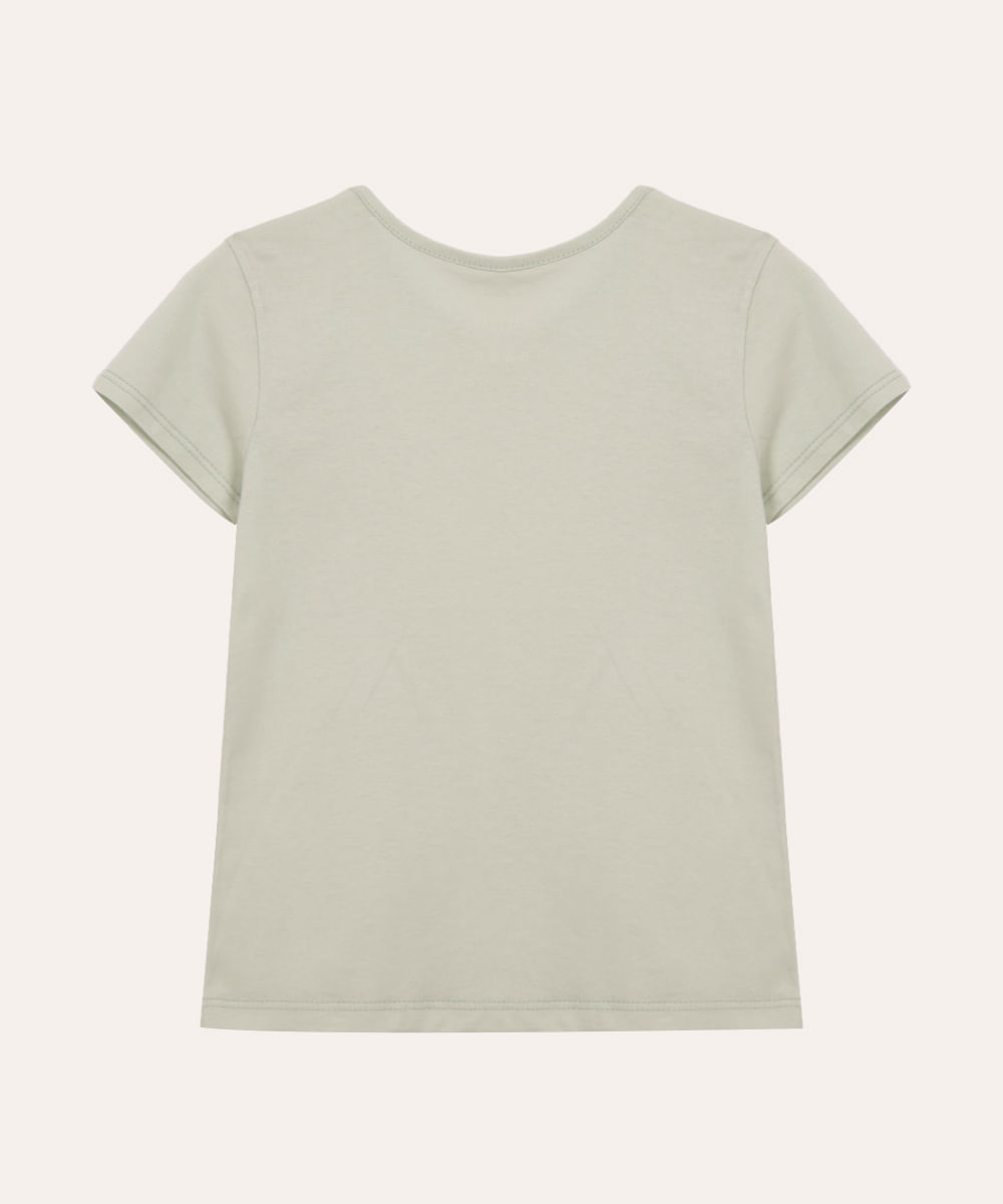 camiseta de algodão infantil unicórnio verde