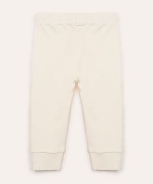 calça reta de algodão infantil off white