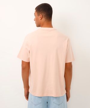 camiseta de algodão manga curta rosa