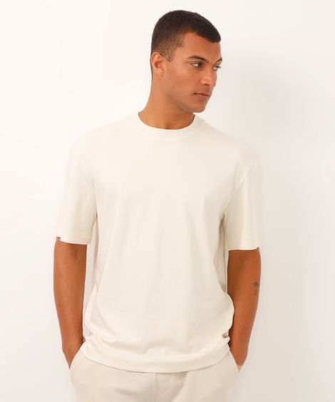 camiseta relaxed de algodão peruano off white
