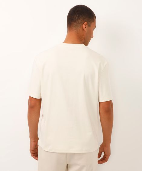 camiseta relaxed de algodão peruano off white