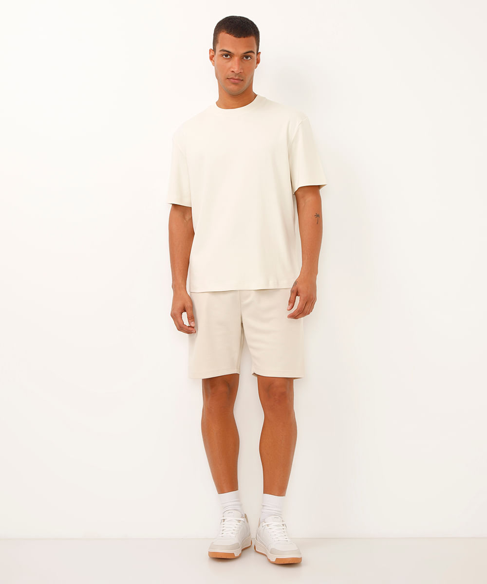 camiseta relaxed de algodão peruano off white