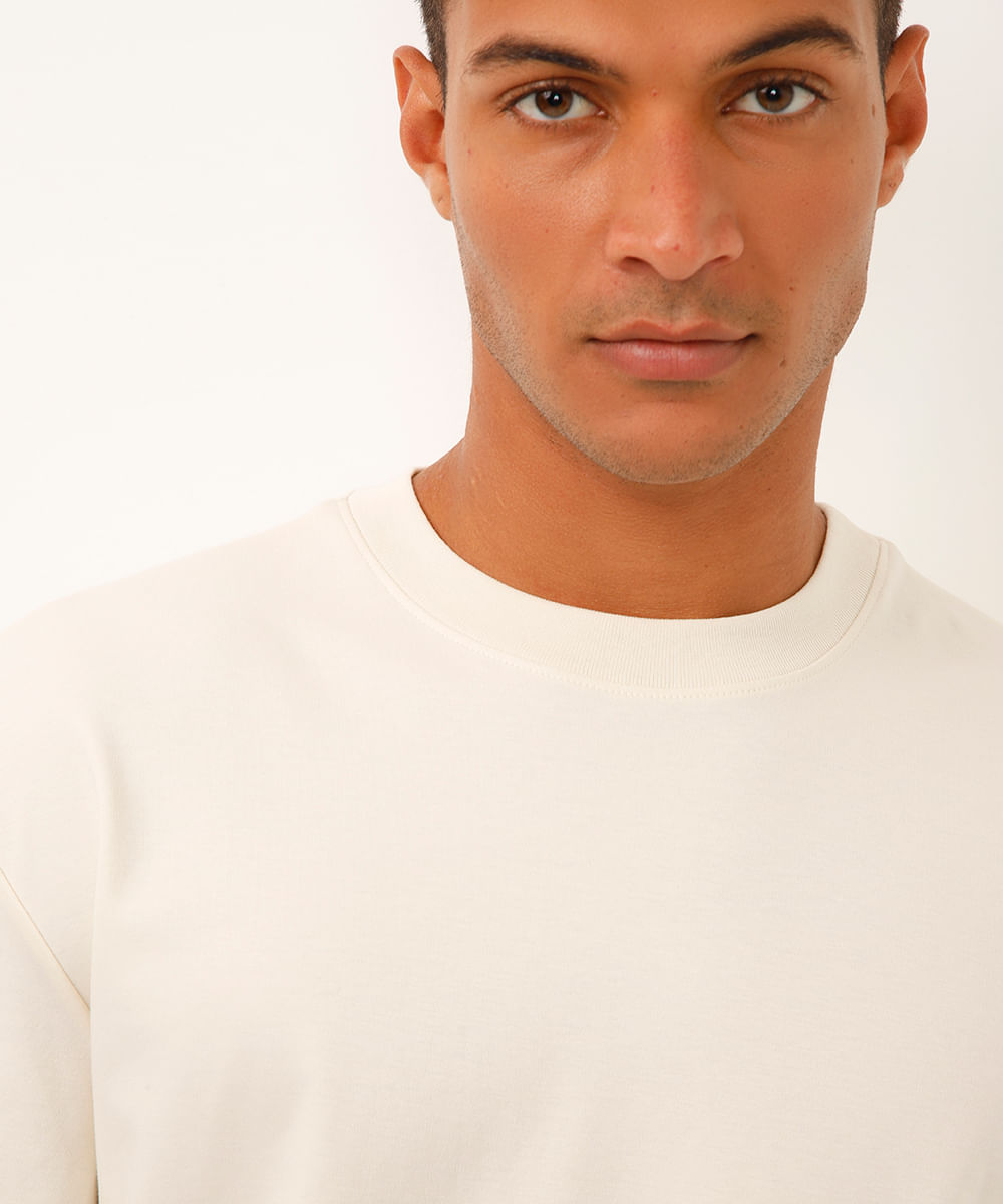 camiseta relaxed de algodão peruano off white