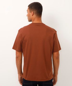 camiseta relaxed de algodão peruano marrom