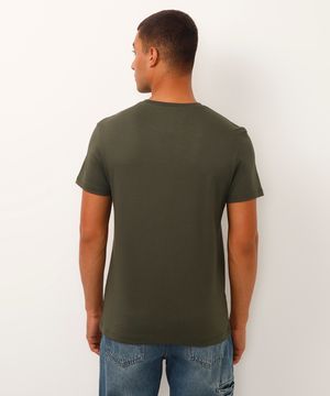 camiseta de algodão peruano slim fit verde