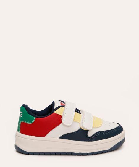 tênis infantil com velcro colorido