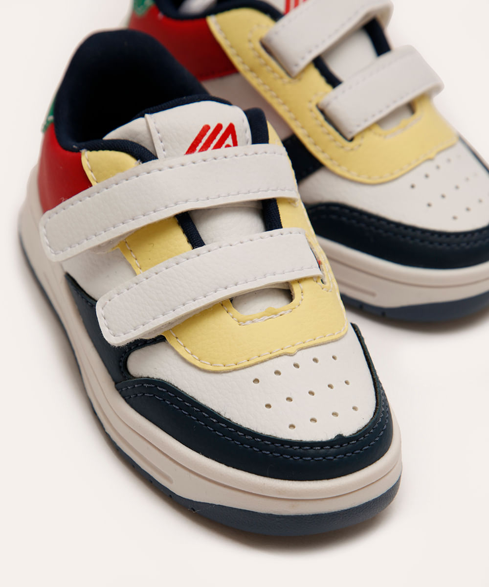 tênis infantil com velcro ace colorido