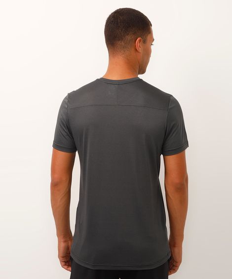 camiseta manga curta esportiva cinza