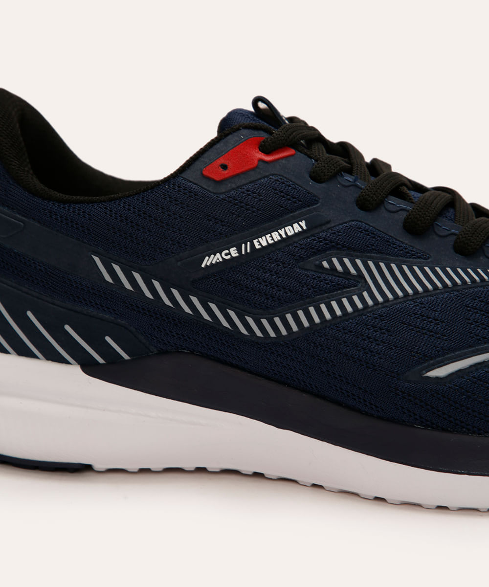 tênis com recortes esportivo ace azul marinho