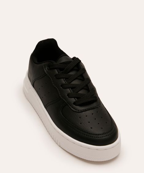 tênis casual infantil com recortes preto