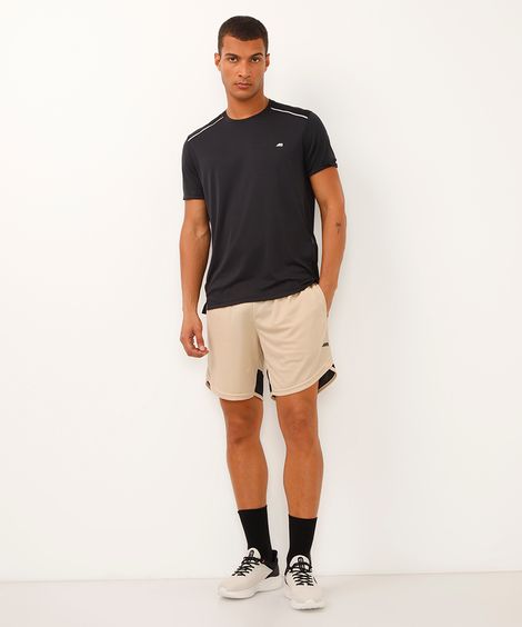 short recorte esportivo bege