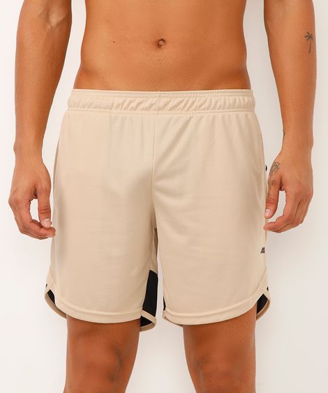 short recorte esportivo bege