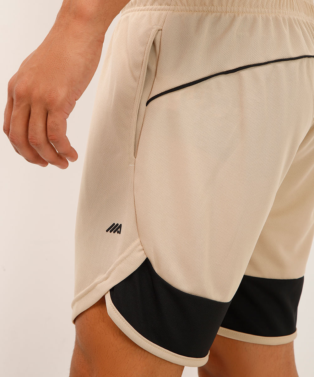 short recorte esportivo ace bege