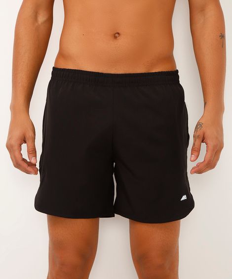 short com recortes esportivo preto