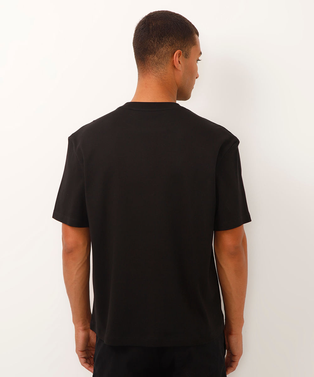 camiseta relaxed de algodão peruano preta