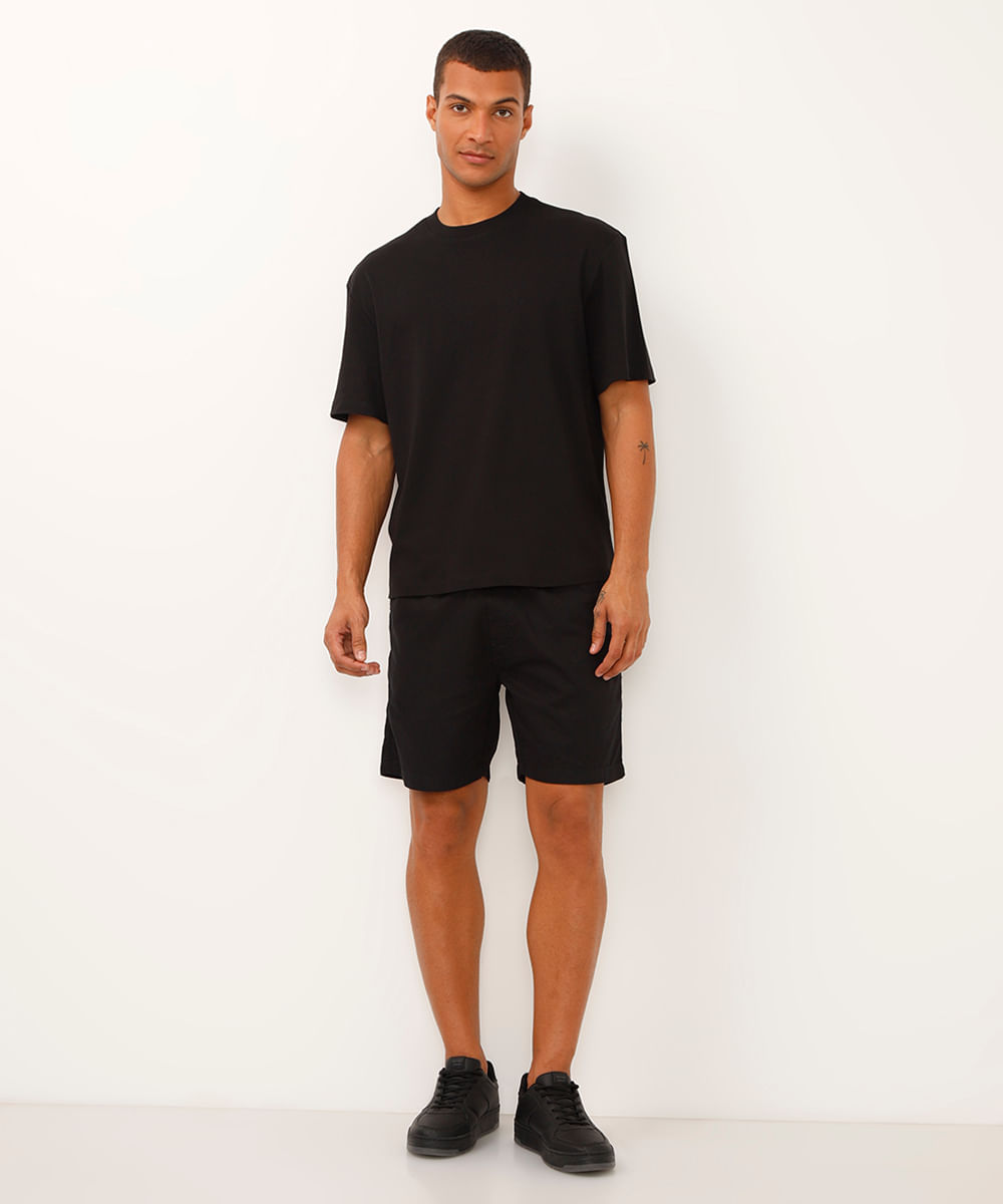 camiseta relaxed de algodão peruano preta