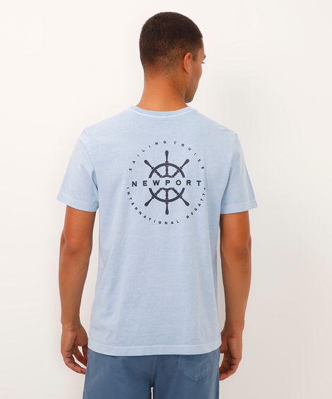 camiseta de algodão manga curta newport azul