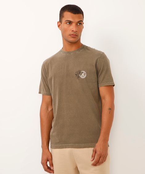 camiseta comfort de algodão coffee marrom