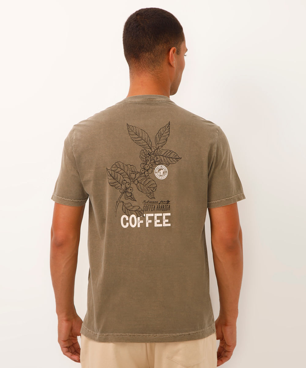 camiseta comfort de algodão coffee marrom