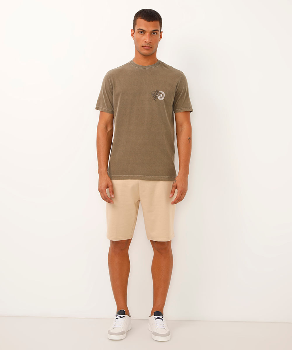 camiseta comfort de algodão coffee marrom