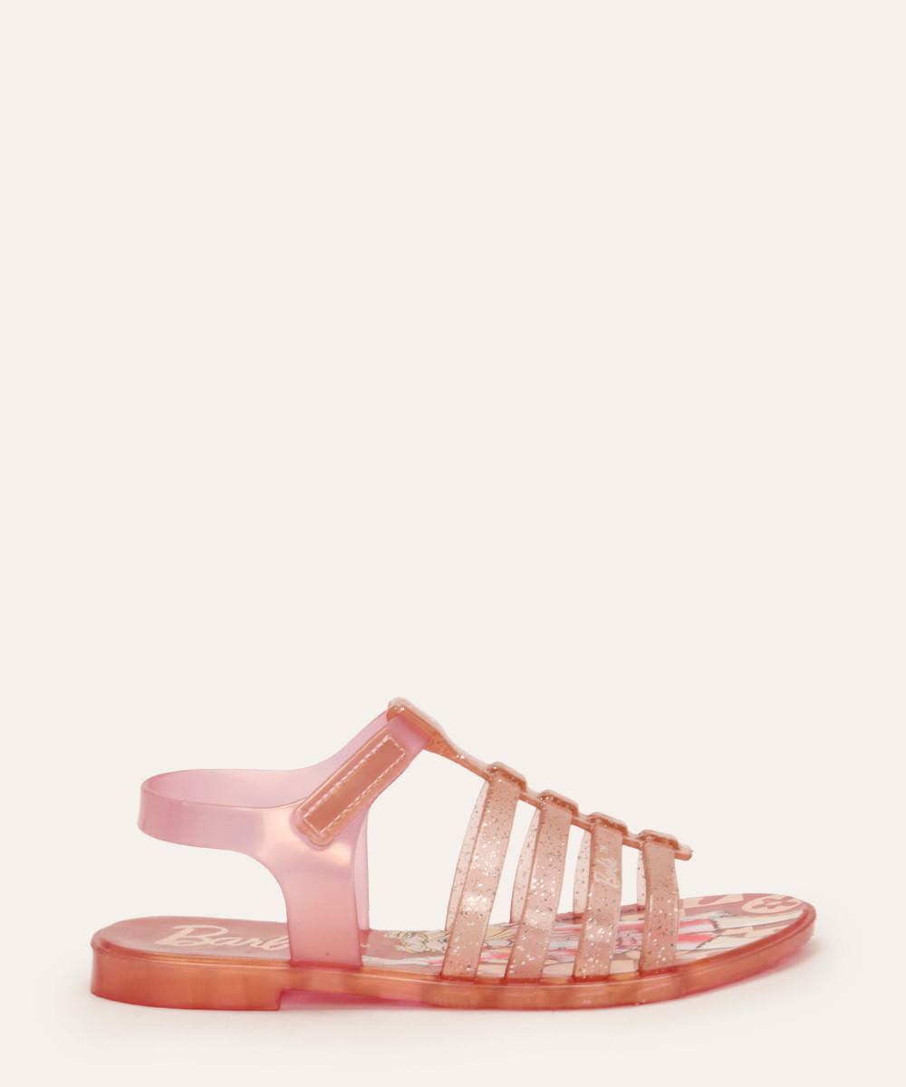 sandália infantil barbie grendene pink