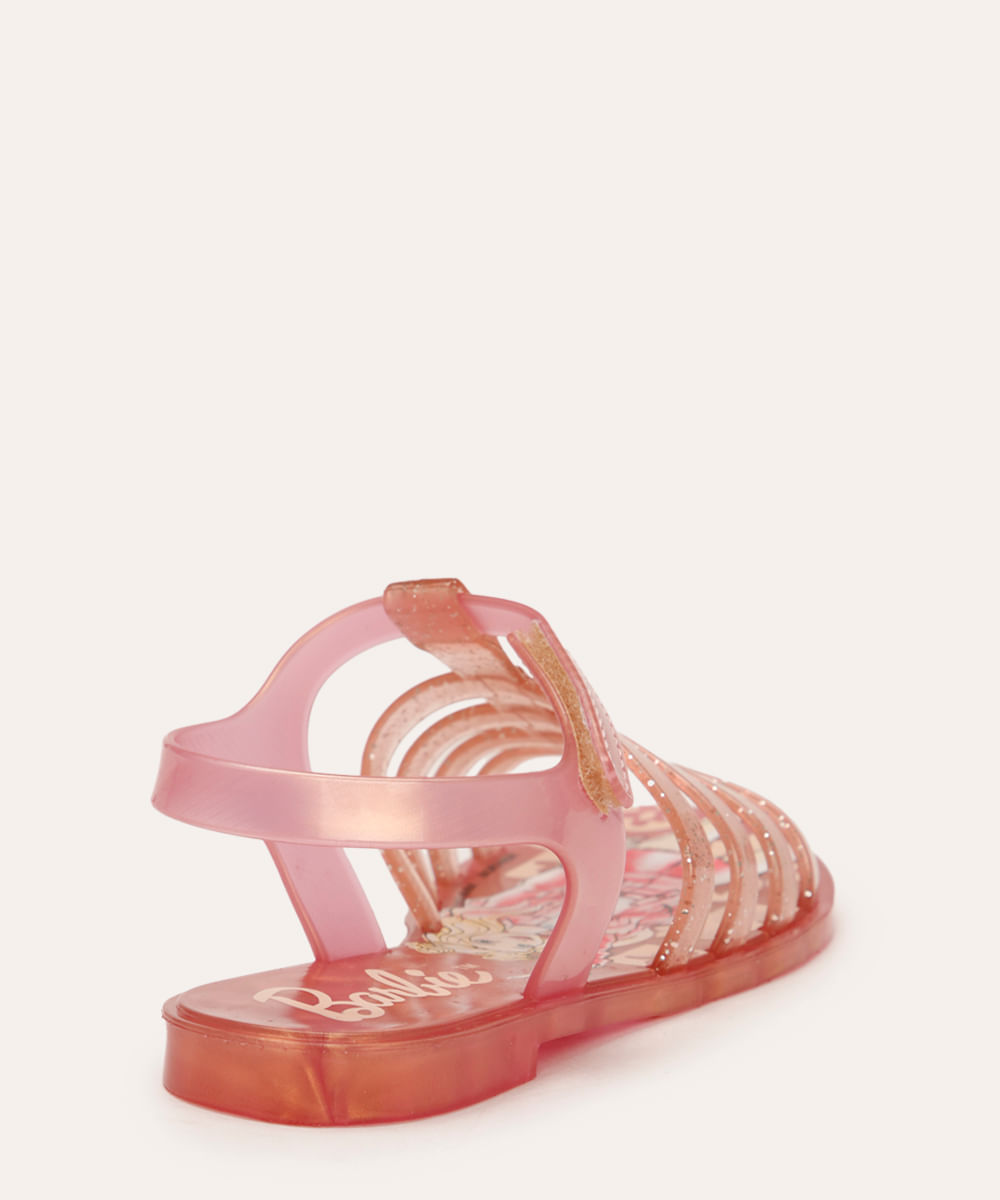 sandália infantil barbie grendene pink