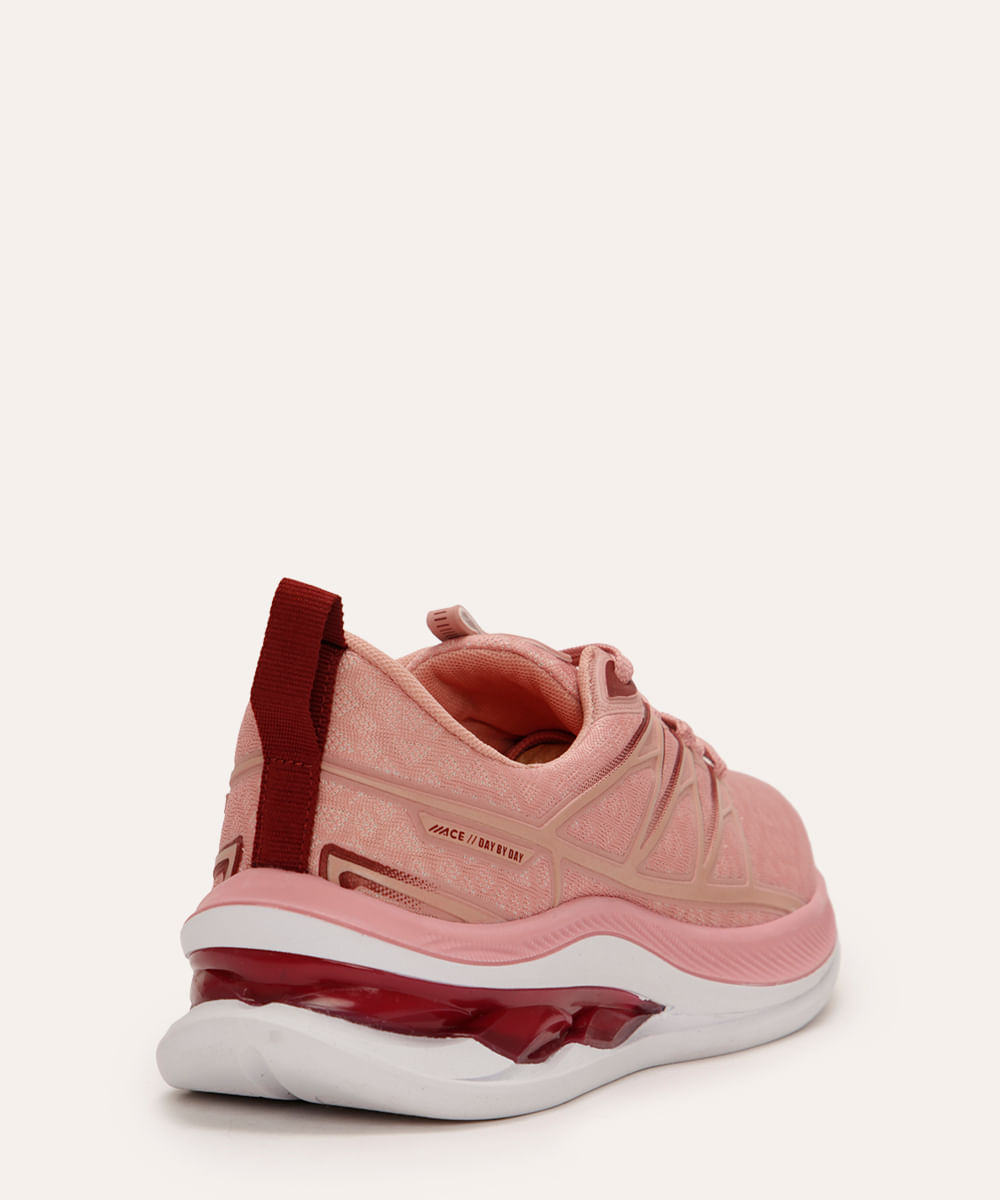 tênis com recortes esportivo rosa