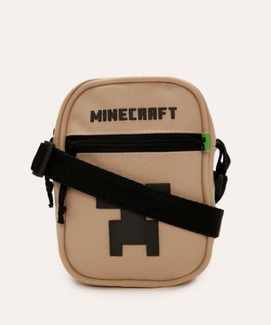 bolsa shoulder bag infantil minecraft bege