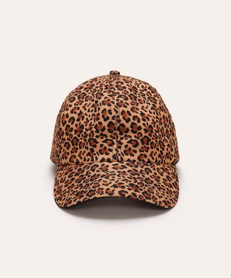 boné aba curva animal print oncinha marrom