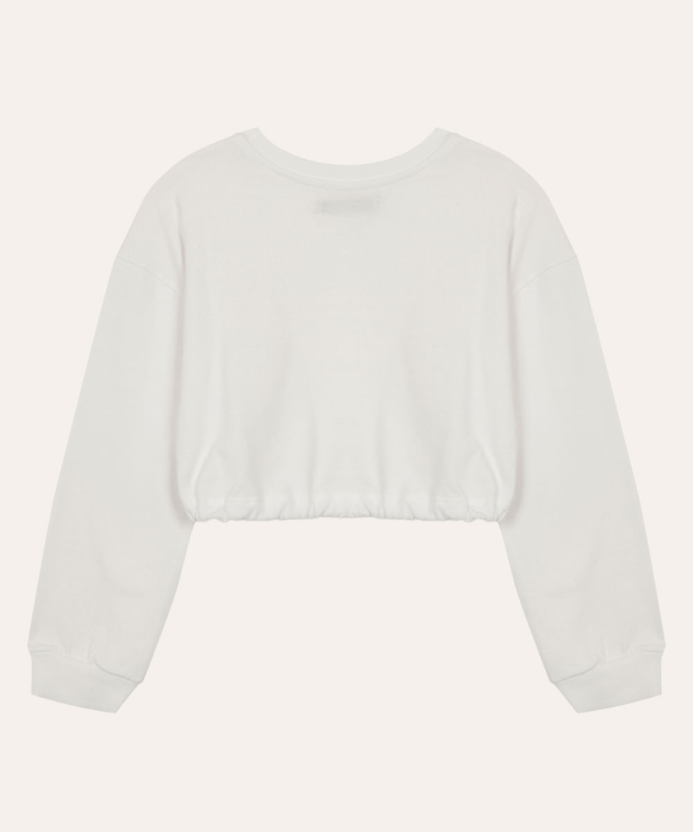 blusa de algodão infantil paris com elástico off white