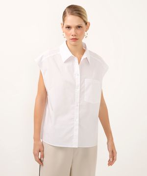 camisa muscle tee de algodão com bolso off white