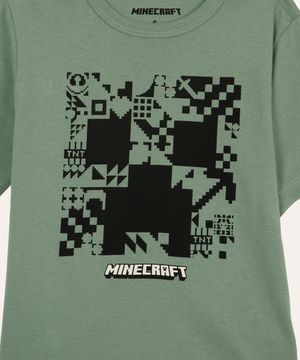 pijama de algodão infantil minecraft verde