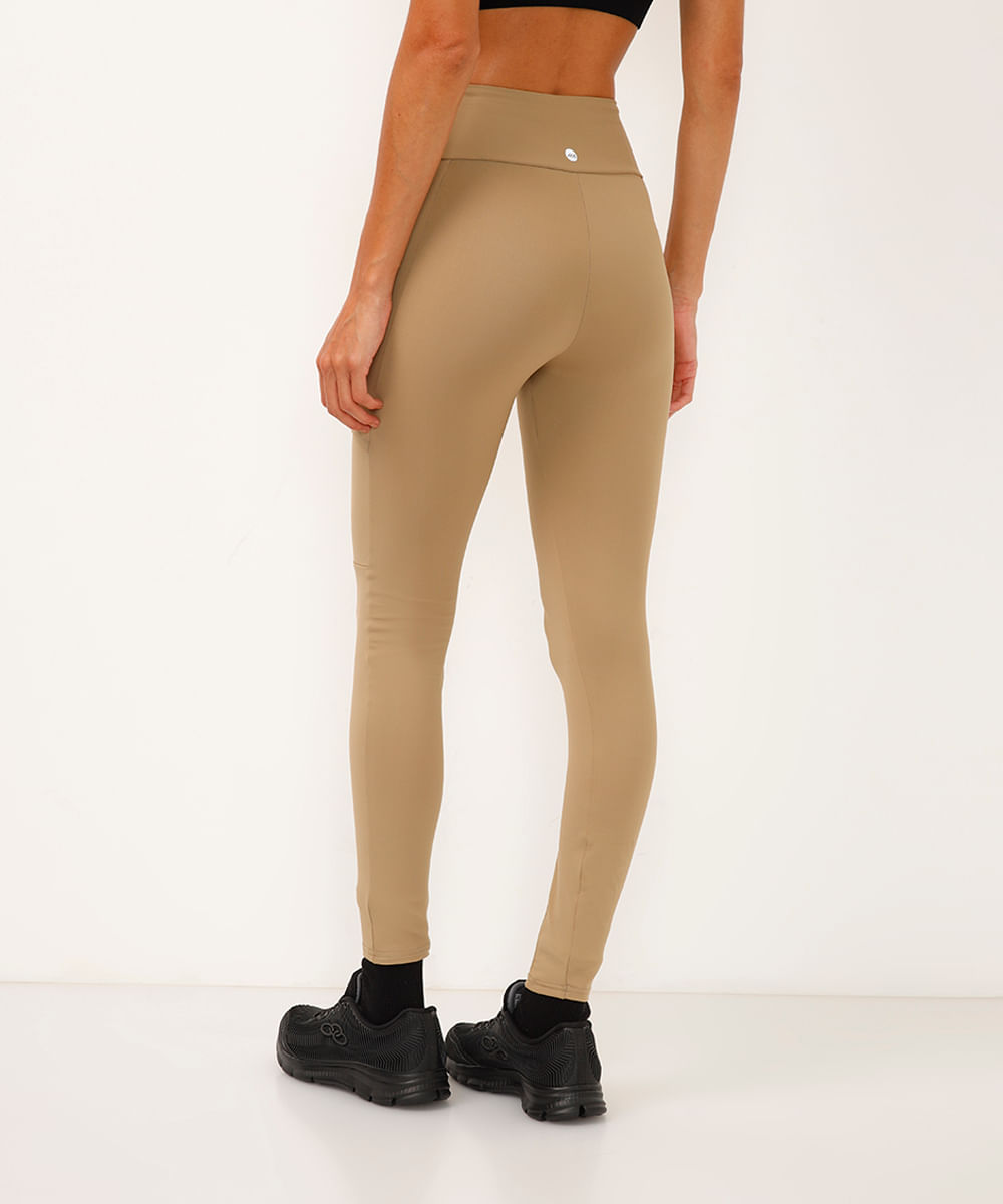 calça legging cargo cintura alta marrom