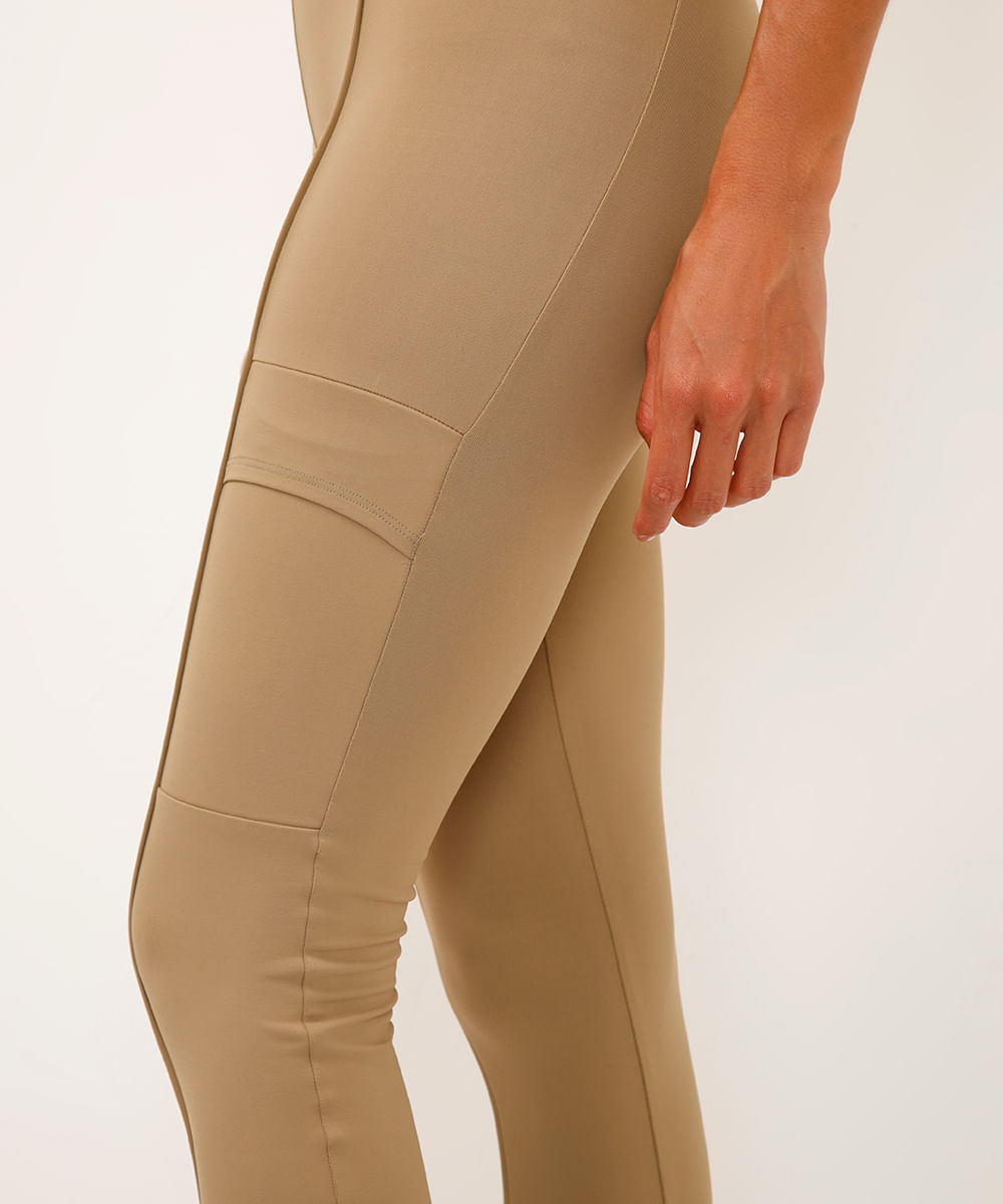 calça legging cargo cintura alta marrom