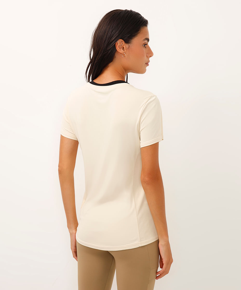 blusa de poliamida com recortes esportiva ace off white