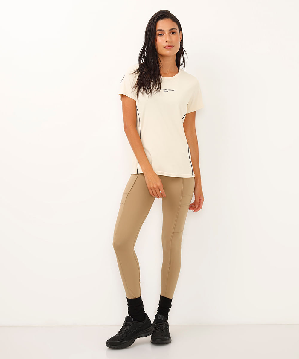 blusa de poliamida com recortes esportiva ace off white