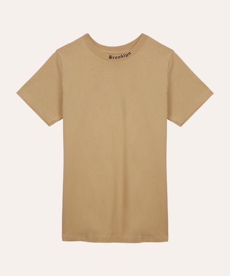 camiseta de algodão juvenil brooklyn bege