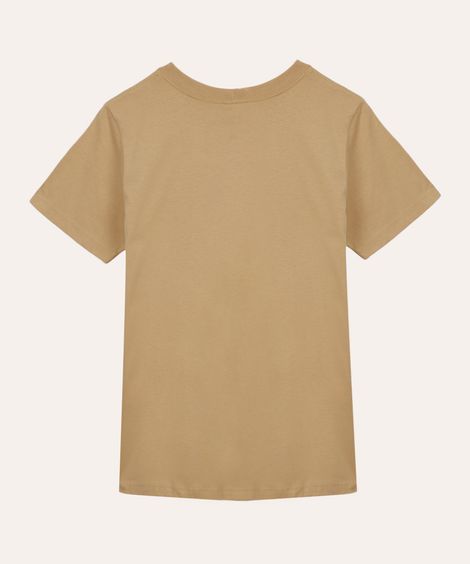 camiseta de algodão juvenil brooklyn bege