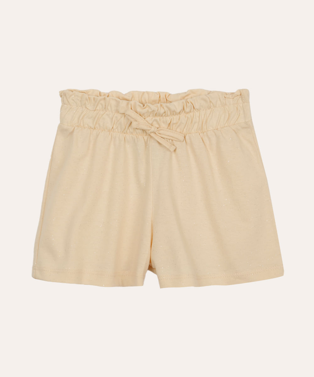 short infantil clochard glitter bege